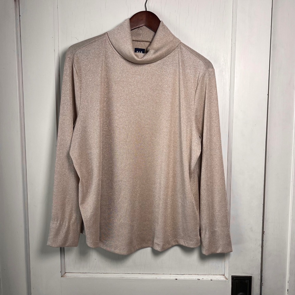 GAP Women's‎ Metallic Turtleneck Sweater Long Sleeve Knit Top XXL